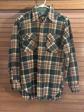 Vintage Pendleton 100% Virgin Wool Plaid Shirt Jacket Quilted Lined Made in USA